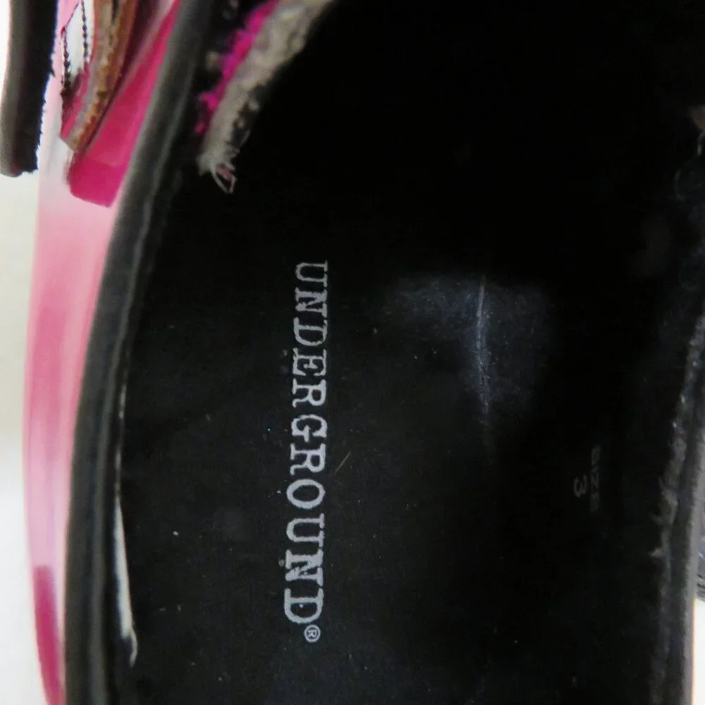 UNDERGROUND ENGLAND King Tut Pink Patent Leopard Print Pony Hair Creeper Shoes - Picture 12 of 16